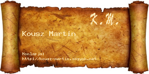 Kousz Martin névjegykártya